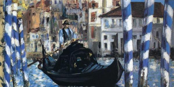 Edouard Manet’s work "The Grand Canal — Venice (Blue Venice)," from 1875 is featured in the “Color” section of the online exhibition "Color, Pattern, Whimsy, & Scale" at Shelburne Museum.