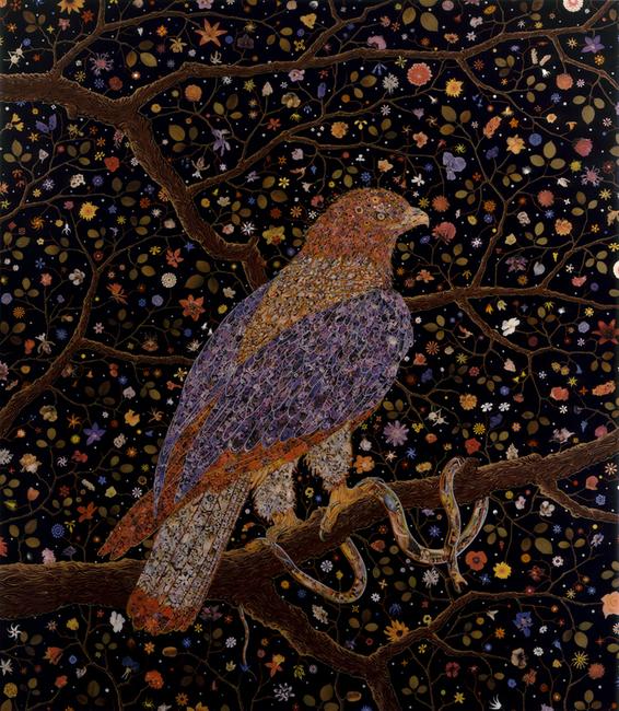 Fred Tomaselli , Avian Flower Serpent