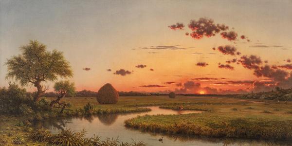 Martin Johnson Heade (1819 - 1904).  Sunset on the Marshes , 1867.  Oil on canvas.  Private Collection.  Photography by Bob Packert.