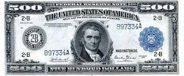 Lot 2485, a Fr.  1132b, $500 1918 Federal Reserve Note in CGA CU60, condition, this note is serial #2-B, and is expected to fetch $50,000-60,000.