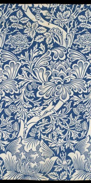 Rose and Thistle, furnishing fabric, William Morris, 1881, England.  Museum no.  T.634-1919.  © Victoria and Albert Museum, London