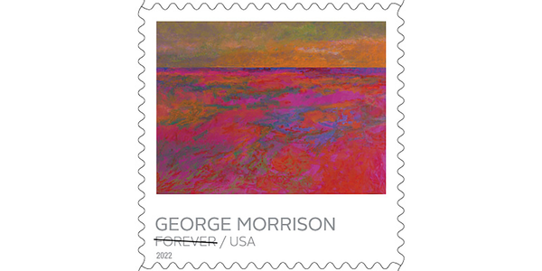 One of five USPS FOREVER stamps featuring artwork by George Morrison to be released in 2022.