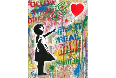 Galerie Frank Fluegel Balloon Girl unique artwork by Mr.  Brainwash