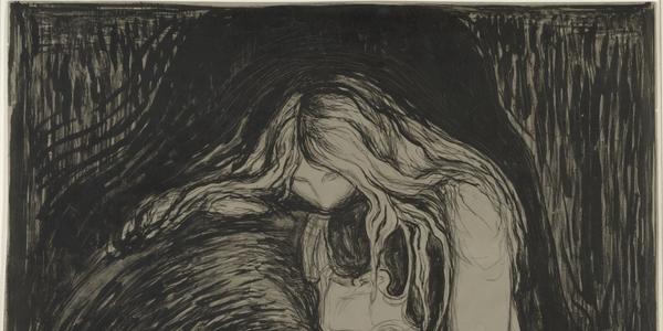 Edvard Munch.  Vampire.  1895.  The Baltimore Museum of Art: Board of Trustees Fund.  BMA 1954.1 © Edvard Munch / Artists Rights Society (ARS), NY / ADAGP, Paris