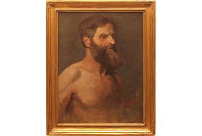 Martin Leisser (American 1846-1940) ( aka M.B.  Leisser, Martin B.  Leisser ): Man with Beard - Oil on canvas, 22.5 x 17.25 inches / Signed lower right