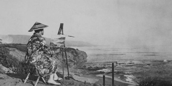 Nellie Gail Moulton, circa 1920, photographed at Three Arch Bay, California.