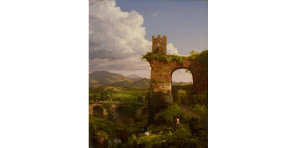 "The Arch of Nero," 1846, by Thomas Cole (1801-1848).  Oil on canvas, 60 ¼ x 48 /4 inches.  To be displayed at the Philadelphia Museum of Art, this work from the Newark Museum of Art was acquired by the Jacobsen Foundation for $988,000 at Sotheby's in May 2021.  Image courtesy the Thomas H.  and Diane DeMell Jacobsen PhD Foundation.