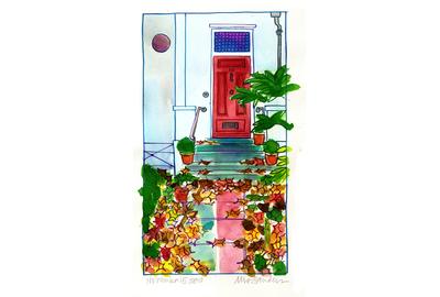 Fine Art Daily, Ladbroke Grove, red door, Caroline DeCamp Benn