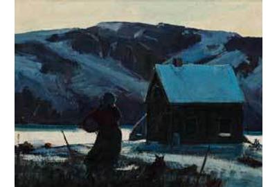 Jay Hall Connaway, 1893 - 1970, Monhegan, 1937, oil on canvas, 24 x 18 inches.  Lent by William D.  Hamill