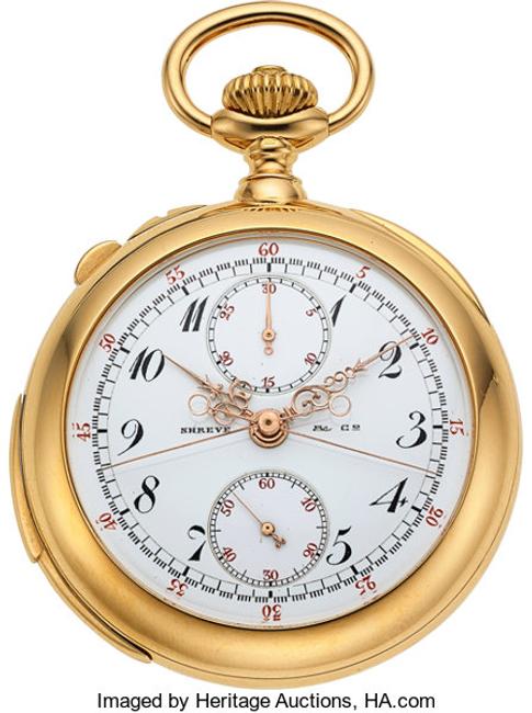 Patek Philippe, Very Fine & Historically Important Minute Repeating Split Seconds Chronograph With Register Presented By The Citizens Of San Francisco To Surgeon General Rupert Blue, Circa 1908