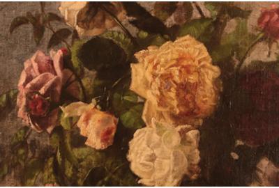 CHARLES ETHAN PORTER (AMERICAN, 1847 – 1923) BOUQUET OF ROSES Oil on canvas, 23.75 x 19.25 inches/Signed lower left