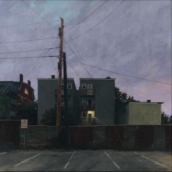 Linden Frederick, "Rear Window," 2016, oil on linen, 36 x 36 inches