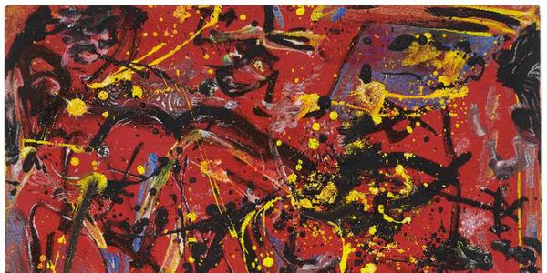 Jackson Pollock's Red Composition is offered for sale for between $12 million and $18 million.