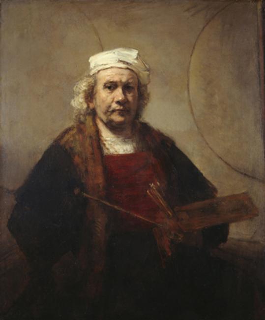 Rembrandt Van Rijn, "Portrait of the Artist," ca.  1665.  Oil on canvas, 45 x 47 in.  Kenwood House, English Heritage; Iveagh Bequest, 1927 (88028836)