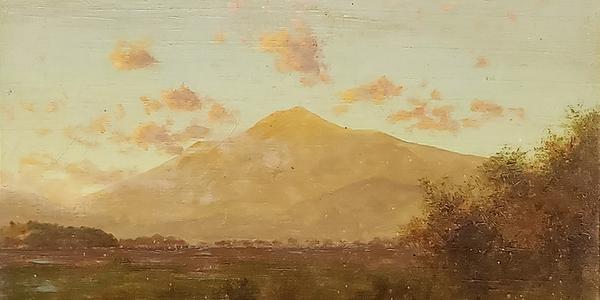 Theodore Robinson (1852–1896) Mt.  Tamalpais from Greenbrae, Marin County, 1897, oil on panel.  Private Collection.  