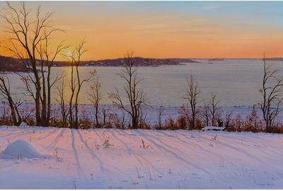 Sergio Roffo (1953-), "A Winter's Glow", oil on canvas, 24" x 36"