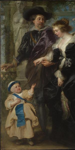 Peter Paul Rubens (Flemish, 1577–1640).  Rubens, His Wife Helena Fourment (1614–1673), and Their Son Frans (1633–1678), ca.  1635.  Oil on wood, 80 1/4 x 62 1/4 in.  (203.8 x 158.1 cm).  The Metropolitan Museum of Art, New York, Gift of Mr.  and Mrs.  Charles Wrightsman, in honor of Sir John Pope-Hennessy, 1981 (1981.238)