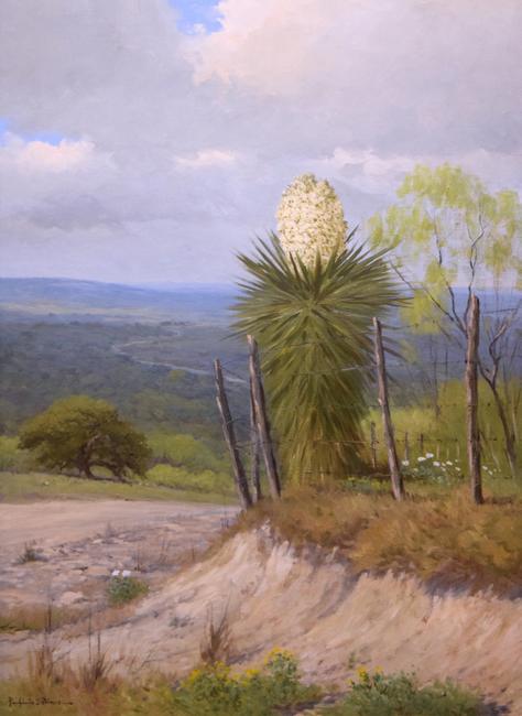 Porfirio Salinas, Yucca Vista, c.  1930s, oil on canvas, 36 x 24 inches.