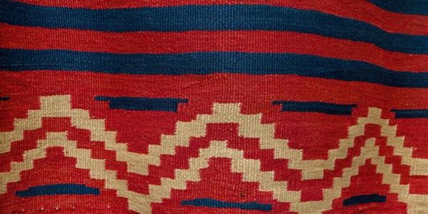 Serape (detail), Navajo, c.  1860.  Wool.  Barnes Foundation.  01.24.03