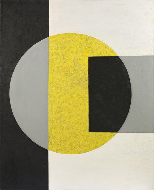 Charles Shaw, "Black into Yellow," 1970, oil on canvas, 50 x 40 inches