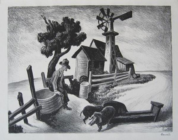 Thomas Hart Benton (1889-1975) Homestead (In the Ozarks), lithograph, 1938 