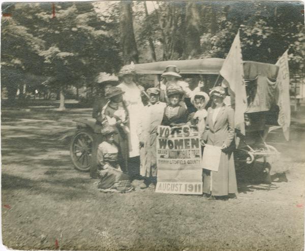 2) Connecticut Woman Suffrage Association “Grand Automobile Tour” of Litchfield County, CT, 1911 RG 101, State Archives, Connecticut State Library