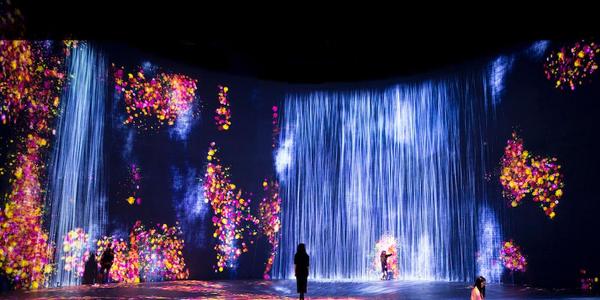 teamLab, Exhibition view of Every Wall is a Door, 2020.  Superblue Miami, Miami, Florida © teamLab, courtesy Pace Gallery 