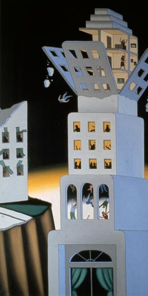 Roger Brown, The Big Jolt, 1972.  Oil on canvas, 71 1/4 × 48in.  (181 × 121.9cm), Terra Foundation for American Art, Daniel J.  Terra Art Acquisition Endowment Fund, 2019.1, Image: Courtesy Roger Brown Study Collection