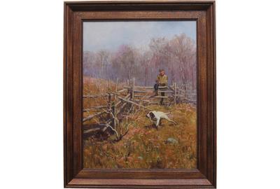 Fletcher Charles Ransom (American 1870 – 1943) ( aka Fletcher Ransom, Fletcher C.  Ransom ): The Prize in Sight - Oil on canvas, 26 x 20 inches / Signed lower left