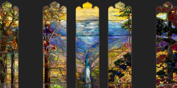 Detail of the window attributed to Agnes F.  Northrop and made by Tiffany Studios.  The Art Institute of Chicago.