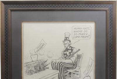 Edward S.  "Tige" Reynolds (American, 1877 – 1931) ( aka Edward Samuel "Tige" Reynolds, E.  S.  Reynolds ): Uncle Sam - Ink on paper, 19.5 x 16 inches / Signed lower left