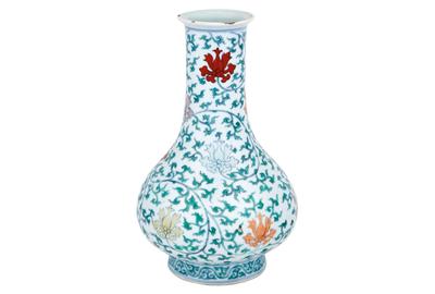 Chinese Doucai Vase, Yongzheng Mark and Period.  Height 9 1/8 inches.  Sold for $387,000.