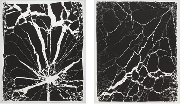 Tara Donovan, "Untitled," 2009.  (Two) Ink on Paper, 51 ′′× 42 ′′ each