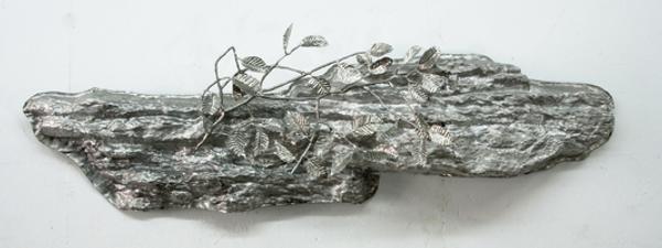 Robert Lobe.  "Thousand Summers," 2016.  Hammered aluminum and stainless steel, 24 x 73 x13 in.  Courtesy West Broadway Gallery.  