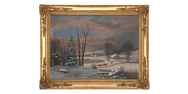 Winter Scene by William H.  Titcomb (1824–1888) New Hampshire, 1851.  Oil on canvas, 28 ½ x 36 3/8 in.  