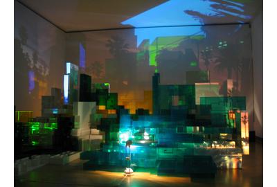 Won Ju Lim California Dreamin', 2002 Foamcore, Plexiglas, lamps, digital video projection, and still image projections Dimensions variable Gift of the artist and Haines Gallery 2017.03