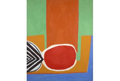 Edward Zutrau (1922-1993), Orange and Red Grapes, 1956, oil on canvas, 61 1/2 x 50 3/8 inches.