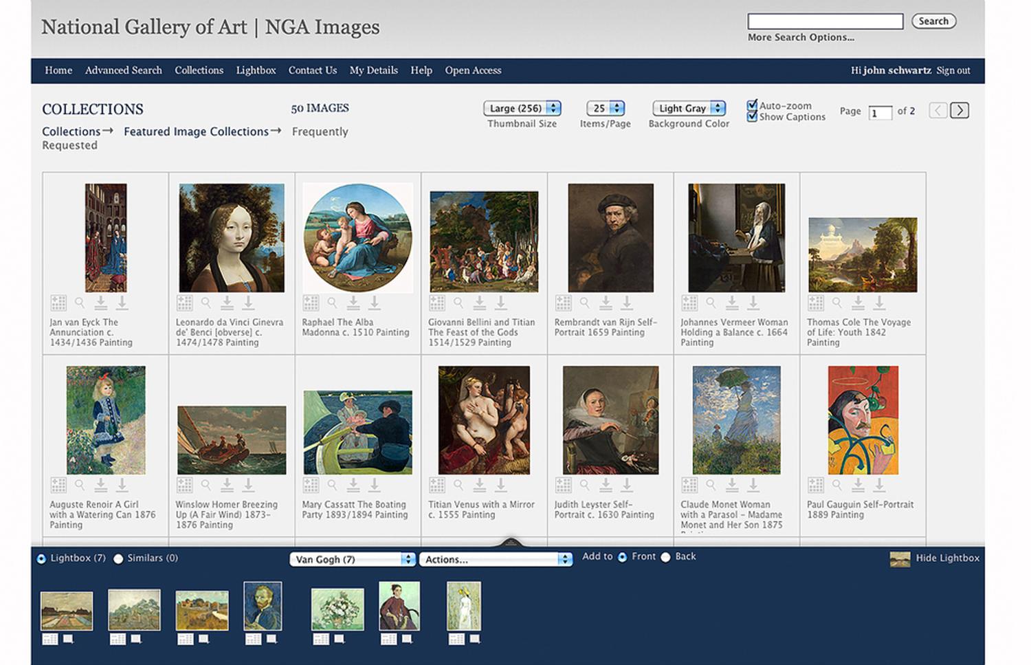 Image of NGA website