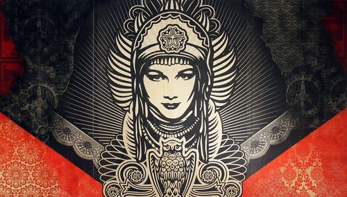 Shepard Fairey; Peace Goddess Mural, 2011