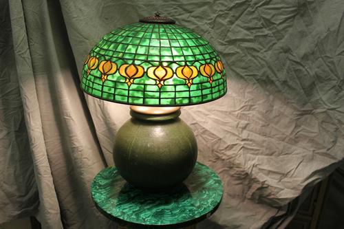 Tiffany Pomergranate Lamp from toulouse Antique Gallery of Redondo Beach