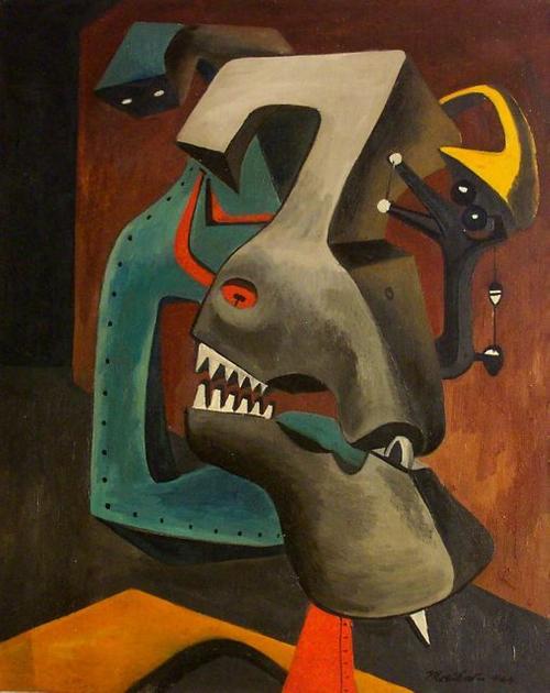 Hugh Mesibov, Dialogue in Armor, 1944, 30 x 24 inches.