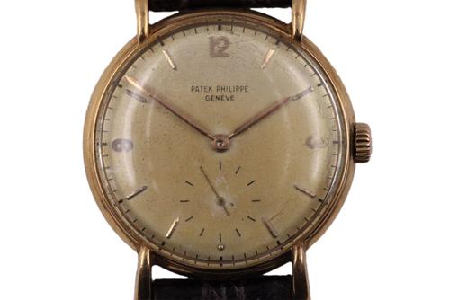 Patek Philippe 18kt rose gold watch, reference no.  1543, serial no.  967843, case no.  639571, circa 1950.  