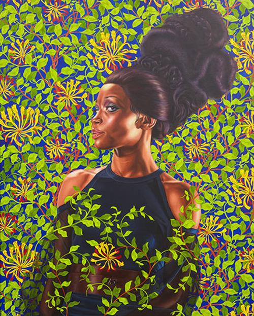 Kehinde Wiley (American, b.  1977).  Shantavia Beale II, 2012.  Oil on canvas, 60 x 48 in.  (152.4 x 121.9 cm).  Collection of Ana and Lenny Gravier, courtesy Sean Kelly, New York.  © Kehinde Wiley.  (Photo: Jason Wyche)