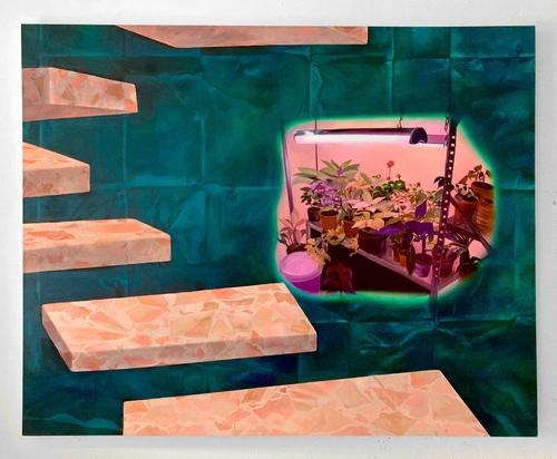 Kelsey Shwetz Stairs, 2021 Oil on canvas 48 x 60 inches