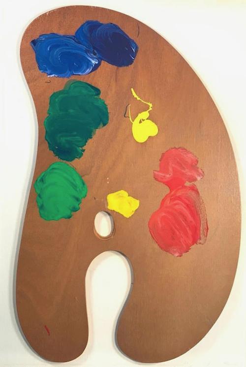 Wood palette and acrylic by Jim Dine, titled Palette IV, from Four Palettes, 1969, Petersburg Press (estimate: $1,500-$2,500).  