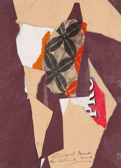 Leonard Brooks, Untitled (For Gilberto), 2009.  Collage on paper, mounted on board.  Collection of the McNay Art Museum, Gift of Gilberto Munguia.