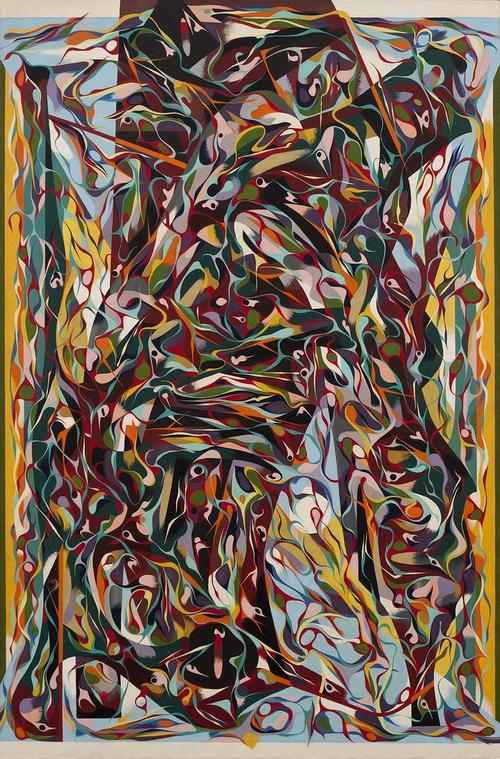 Alfonso Ossorio (1916-1990), Blood Lines, 1953-54, oil on canvas, 77" x 51 1/4", signed