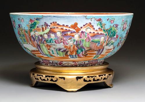 Chinese Export Porcelain Large Punch Bowl, Circa 1780.