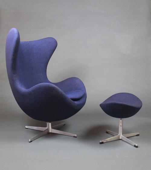 Egg chair and ottoman by Arne Jacobsen, designed in 1958 (Kirkland Museum of Fine and Decorative Art)