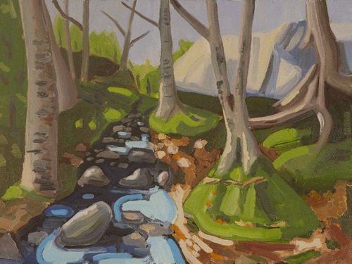 Emmett Duggan, When the Creek Drank the Water, Oil on board, 9 x 12, 2011.